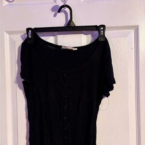 Hippie Rose Black Button-Up Blouse